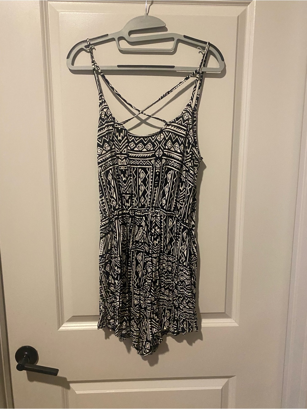 H&M Black & White Tribal Print Cami Romper